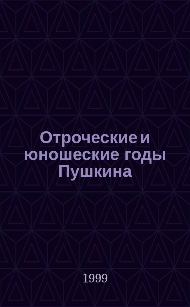 Отроческие и юношеские годы Пушкина : Ист. романы