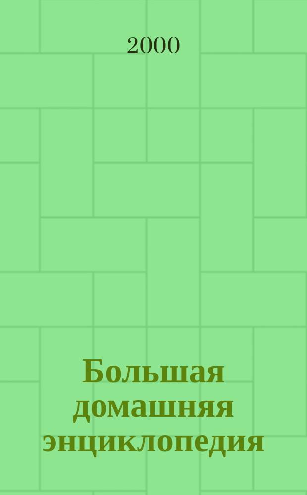 Большая домашняя энциклопедия : 1000 золотых страниц необходимой информ. Более 1300 слов. ст., 1200 ил. : Полезно. Конкретно. Практично : В 2 т