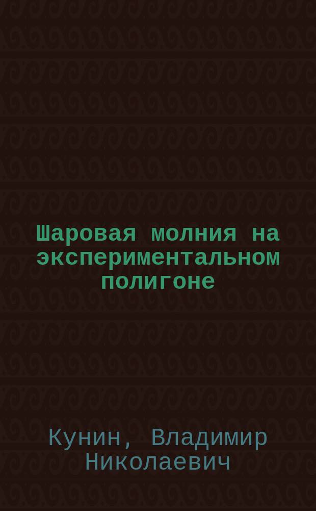 Шаровая молния на экспериментальном полигоне