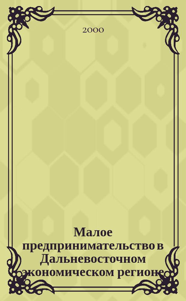 Малое предпринимательство в Дальневосточном экономическом регионе