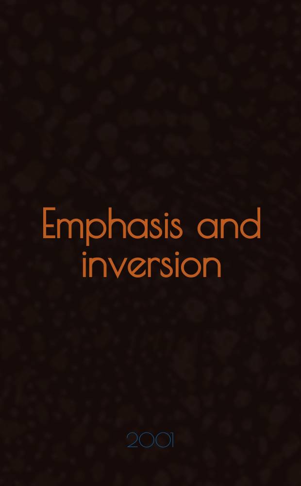 Emphasis and inversion : Учеб. пособие по англ. яз.