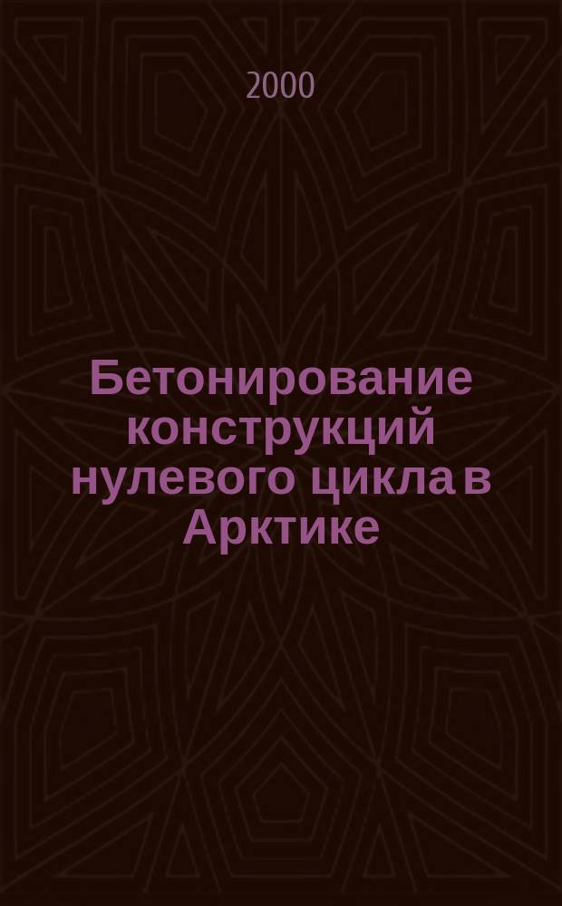 Бетонирование конструкций нулевого цикла в Арктике