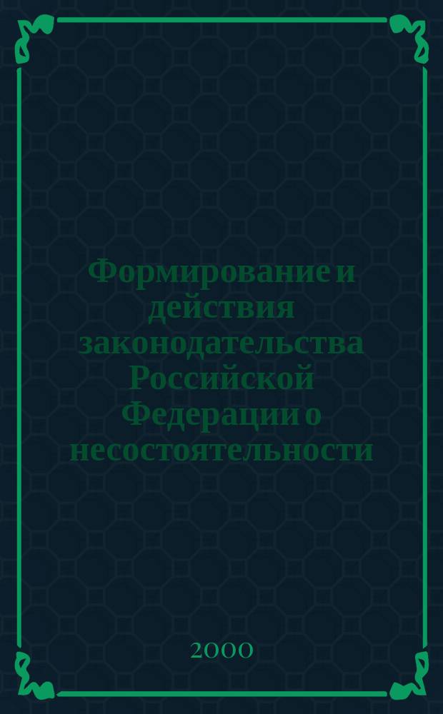 Формирование и действия законодательства Российской Федерации о несостоятельности (банкротстве) и его применение на практике : Автореф. дис. на соиск. учен. степ. к.ист.н. : Спец. 07.00.02