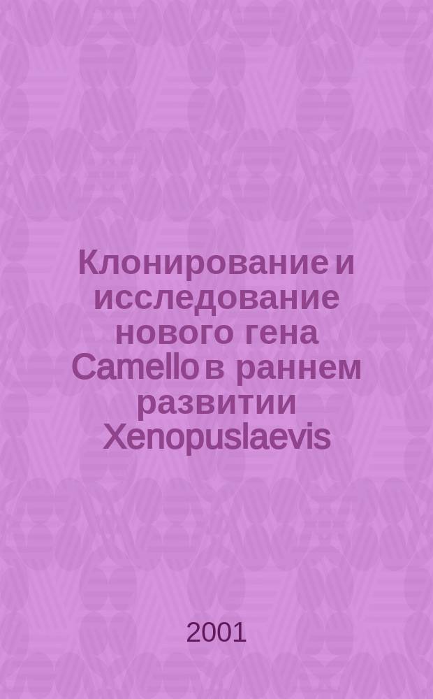 Клонирование и исследование нового гена Camello в раннем развитии Xenopuslaevis : Автореф. дис. на соиск. учен. степ. к.б.н. : Спец. 03.00.03