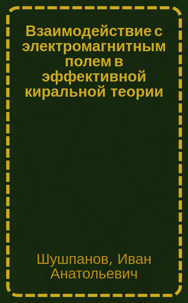 Взаимодействие с электромагнитным полем в эффективной киральной теории : Автореф. дис. на соиск. учен. степ. к.ф.-м.н. : Спец. 01.04.02