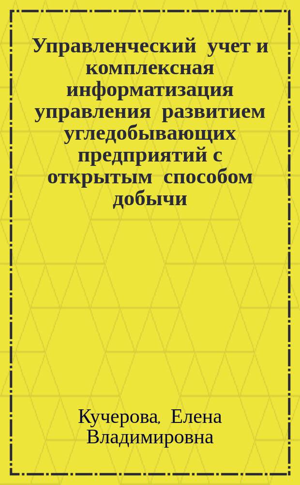 Управленческий учет и комплексная информатизация управления развитием угледобывающих предприятий с открытым способом добычи
