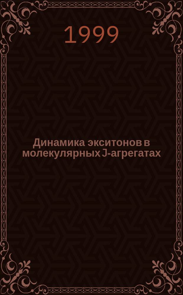 Динамика экситонов в молекулярных J-агрегатах : Автореф. дис. на соиск. учен. степ. к.ф.-м.н. : Спец. 01.04.21