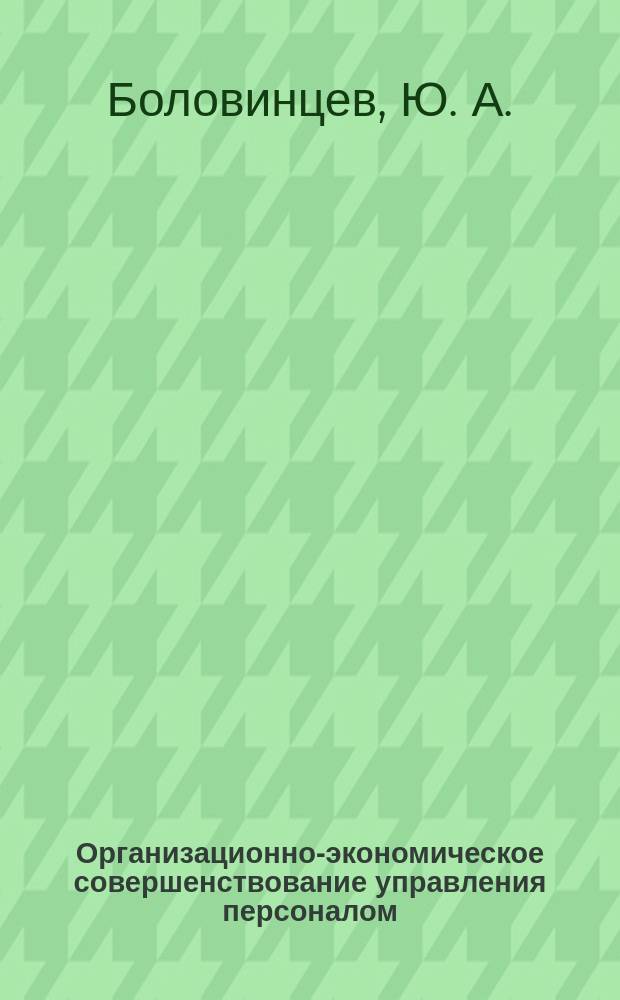 Организационно-экономическое совершенствование управления персоналом : Автореф. дис. на соиск. учен. степ. кандидата наук : 08.00.05