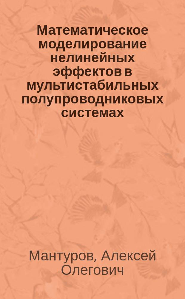 Математическое моделирование нелинейных эффектов в мультистабильных полупроводниковых системах : Автореф. дис. на соиск. учен. степ. к.ф.-м.н. : Спец. 05.13.18