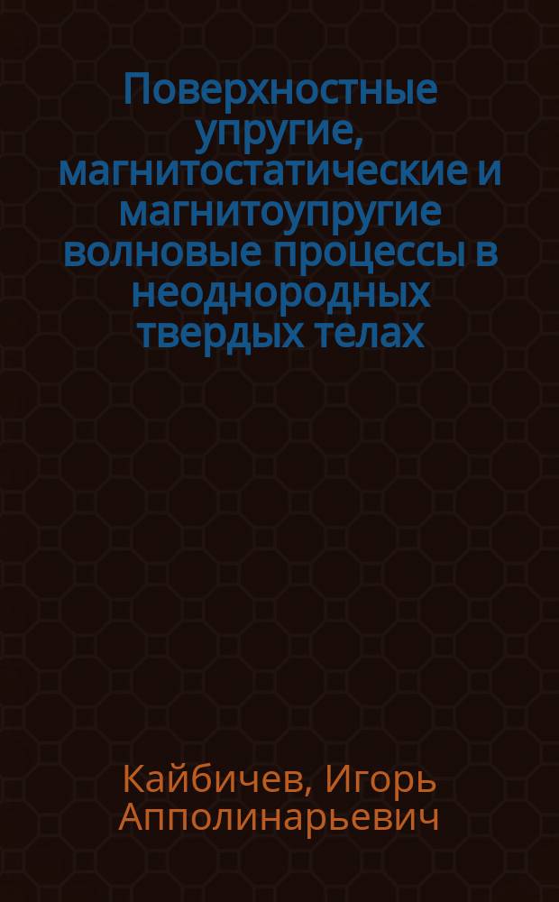 Поверхностные упругие, магнитостатические и магнитоупругие волновые процессы в неоднородных твердых телах : Автореф. дис. на соиск. учен. степ. д.ф.-м.н. : Спец. 01.04.10