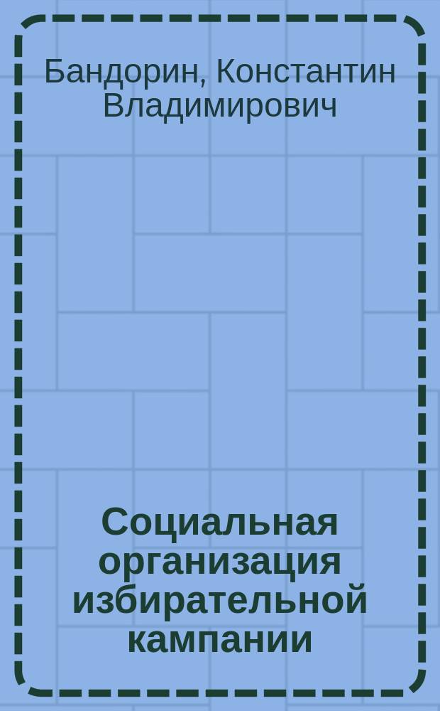 Социальная организация избирательной кампании : Автореф. дис. на соиск. учен. степ. к.социол.н. : Спец. 22.00.08