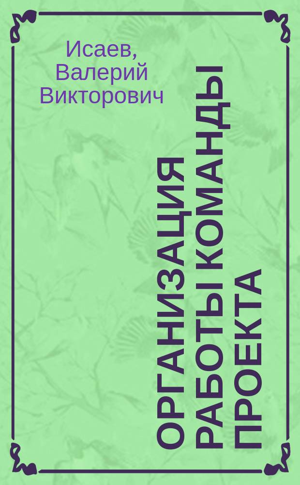 Организация работы команды проекта : Учеб. пособие