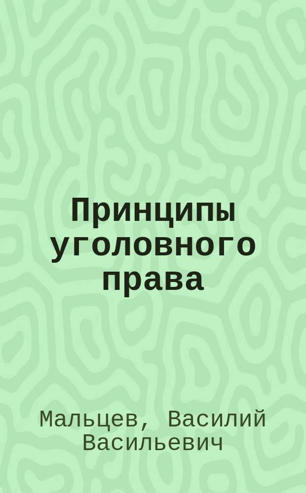 Принципы уголовного права