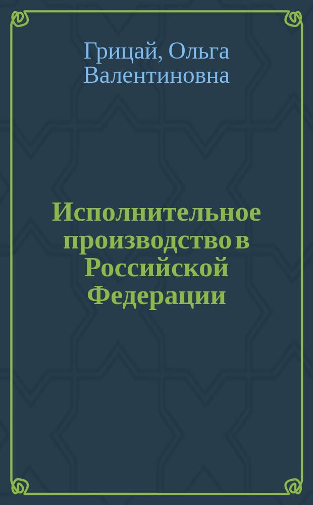 Исполнительное производство в Российской Федерации : Учеб. пособие