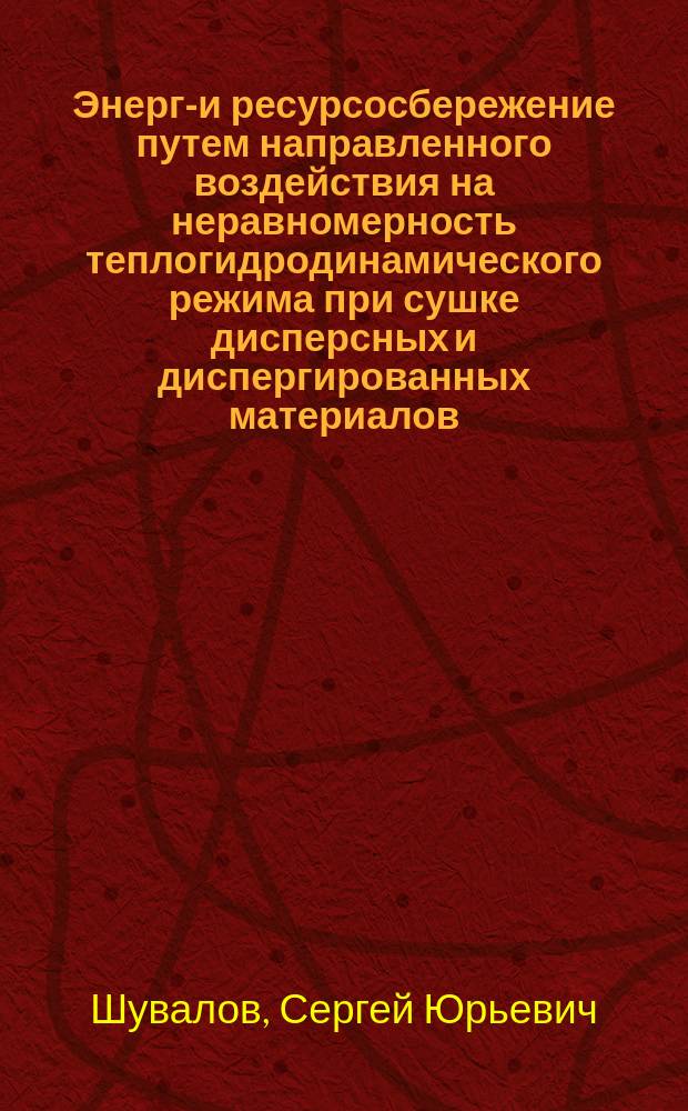 Энерго- и ресурсосбережение путем направленного воздействия на неравномерность теплогидродинамического режима при сушке дисперсных и диспергированных материалов : Автореф. дис. на соиск. учен. степ. к.т.н. : Спец. 05.14.04