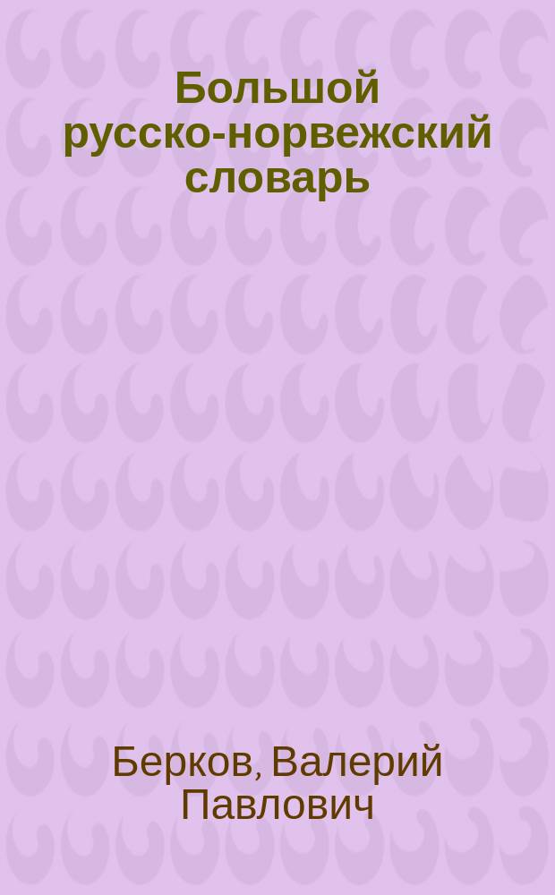 Большой русско-норвежский словарь = Stor russisk-norsk ordbok : Ок. 300000 рус. слов и словосочетаний