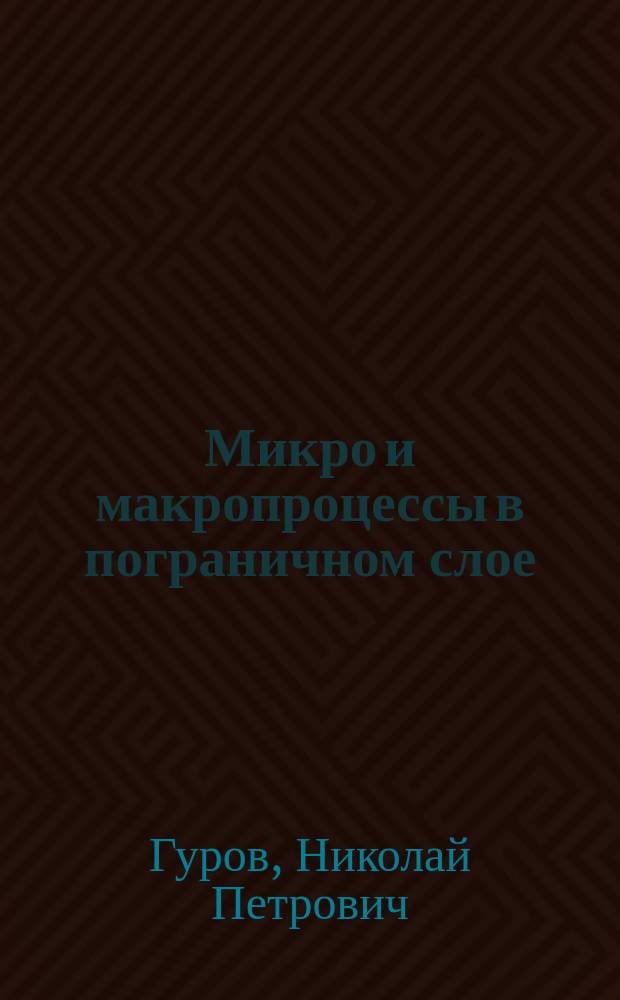Микро и макропроцессы в пограничном слое