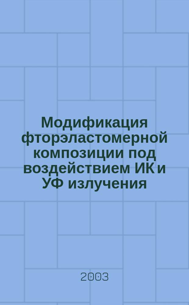 Модификация фторэластомерной композиции под воздействием ИК и УФ излучения : Автореф. дис. на соиск. учен. степ. к.т.н. : Спец. (02.00.06)