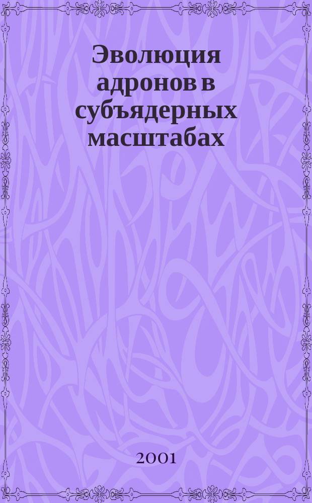 Эволюция адронов в субъядерных масштабах : Автореф. дис. на соиск. учен. степ. д.ф.-м.н. : Спец. 01.04.16