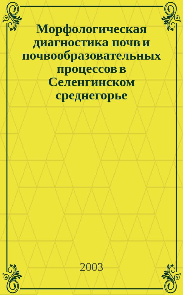 Морфологическая диагностика почв и почвообразовательных процессов в Селенгинском среднегорье: (На примере сев. макросклона хребта Цаган-Дабан) : Автореф. дис. на соиск. учен. степ. к.б.н. : спец. (03.00.27)