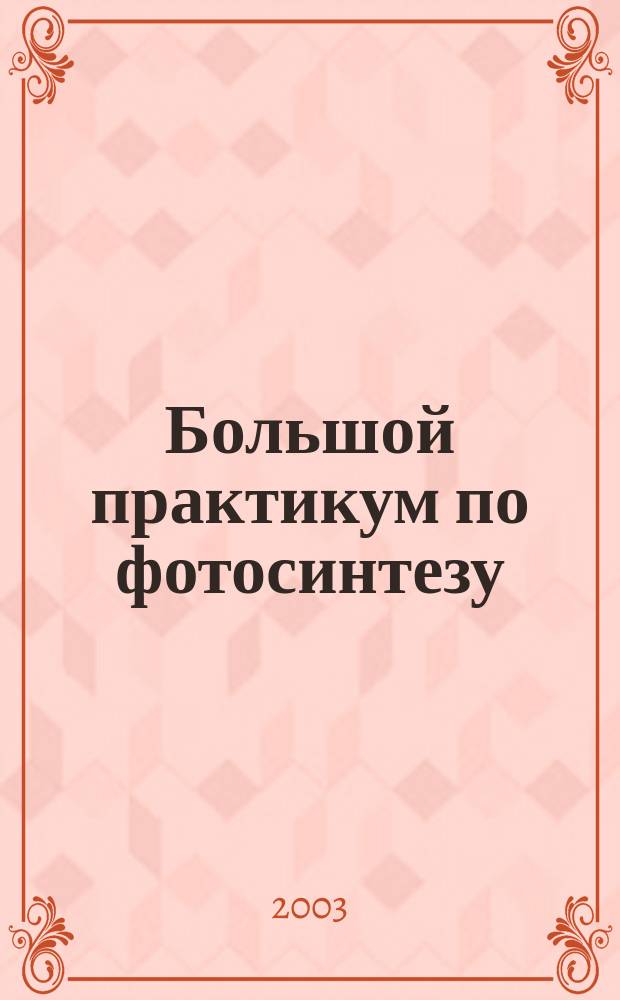 Большой практикум по фотосинтезу : Учеб. пособие для студентов вузов по направлению 510600 "Биология" и спец. 011600 "Биология", 012000 "Физиология"