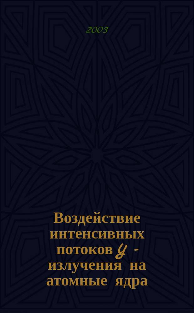 Воздействие интенсивных потоков Y - излучения на атомные ядра : Учеб. пособие для студентов вузов, обучающихся по спец. 010400 - физика, 010700 - физика атом. ядра и частиц
