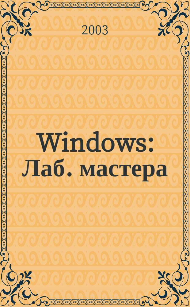 Windows : Лаб. мастера : Работа с компьютером без проблем : Практ. рук. по эффектив. использованию компьютера