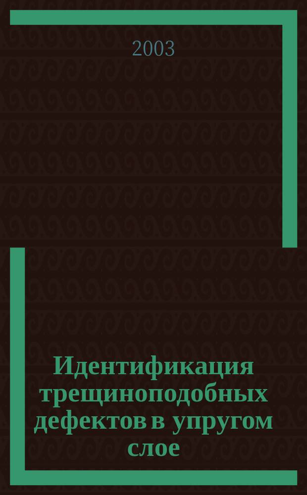 Идентификация трещиноподобных дефектов в упругом слое : Автореф. дис. на соиск. учен. степ. к.ф.-м.н. : Спец. 01.02.04