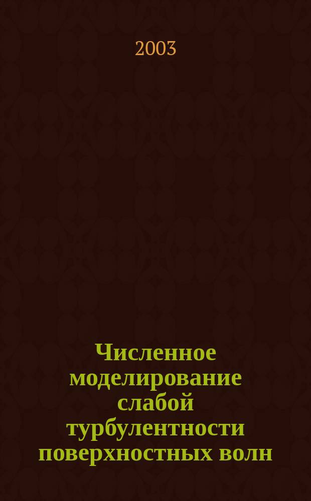 Численное моделирование слабой турбулентности поверхностных волн : Автореф. дис. на соиск. учен. степ. к.ф.-м.н. : Спец. 01.04.02