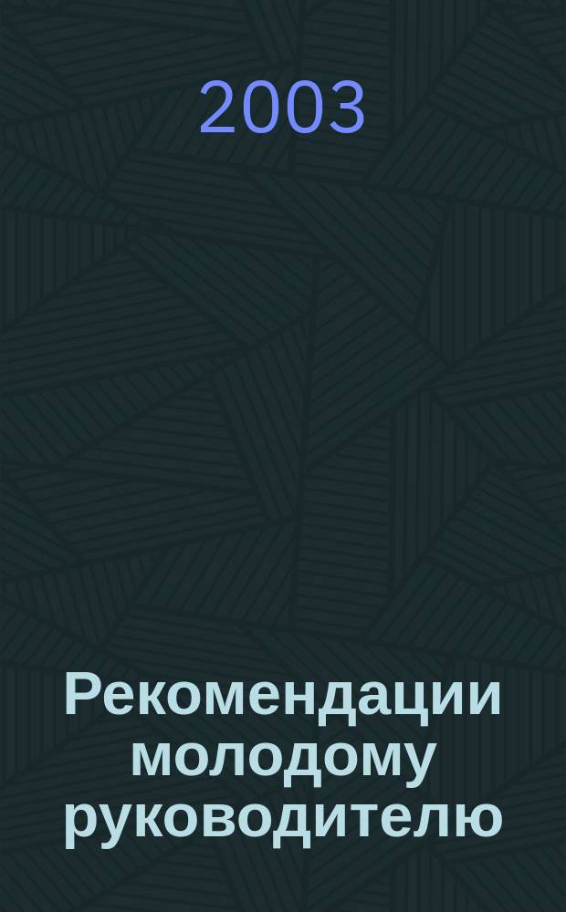 Рекомендации молодому руководителю