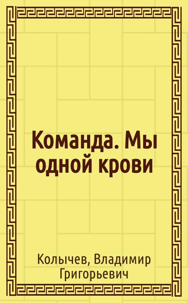 Команда. Мы одной крови : Роман