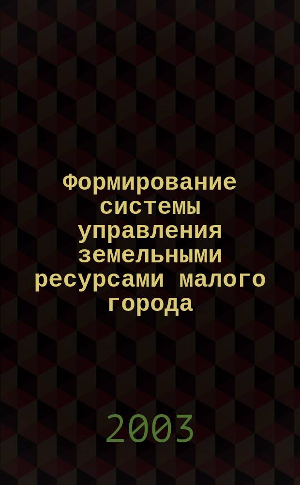 Формирование системы управления земельными ресурсами малого города: (На прим. г. Горно-Алтайска) : Автореф. дис. на соиск. учен. степ. к.э.н. : Спец. 08.00.05