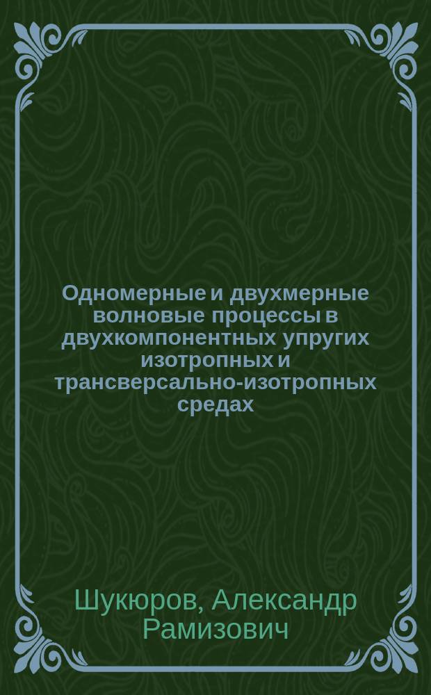 Одномерные и двухмерные волновые процессы в двухкомпонентных упругих изотропных и трансверсально-изотропных средах : Автореф. дис. на соиск. учен. степ. к.т.н. : Спец. 01.02.04
