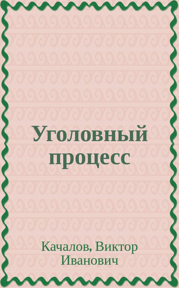 Уголовный процесс : Учеб. пособие в схемах