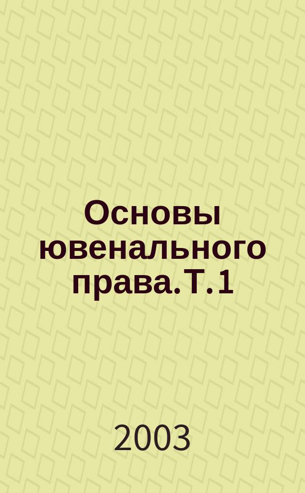 Основы ювенального права. Т. 1