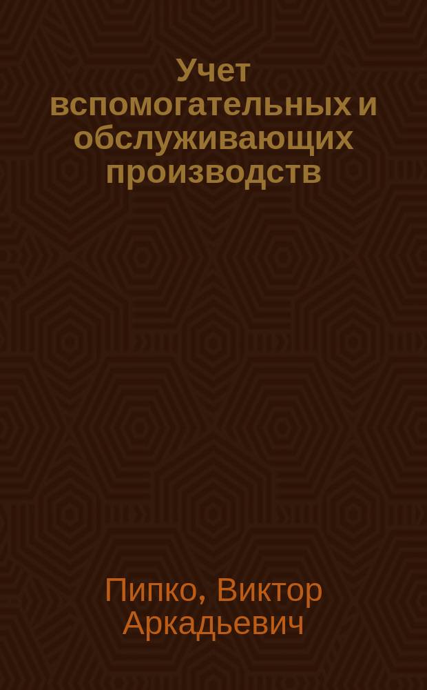Учет вспомогательных и обслуживающих производств : Учеб. пособие для студентов, обучающихся по спец. "Бух. учет, анализ и аудит"