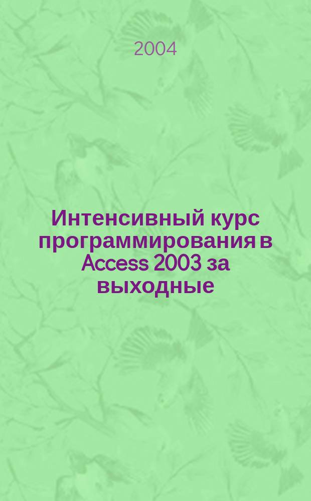 Интенсивный курс программирования в Access 2003 за выходные