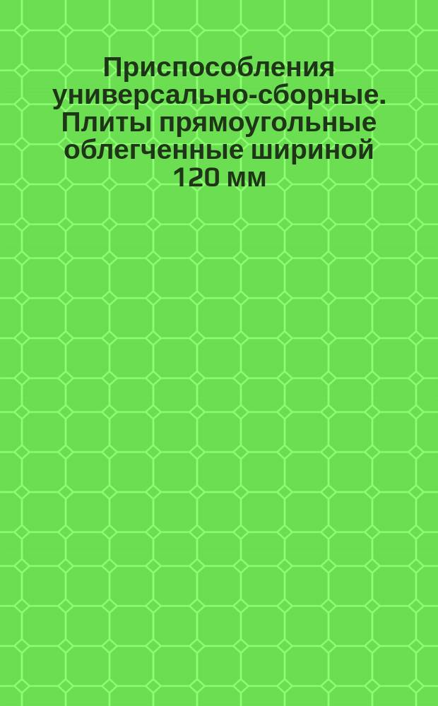 Приспособления универсально-сборные. Плиты прямоугольные облегченные шириной 120 мм