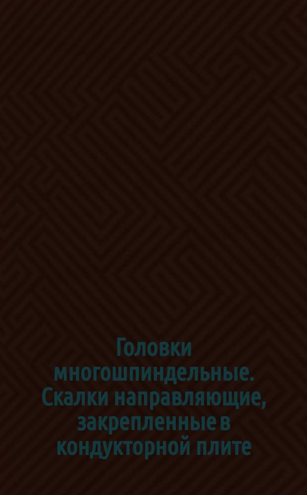 Головки многошпиндельные. Скалки направляющие, закрепленные в кондукторной плите. Конструктивный узел