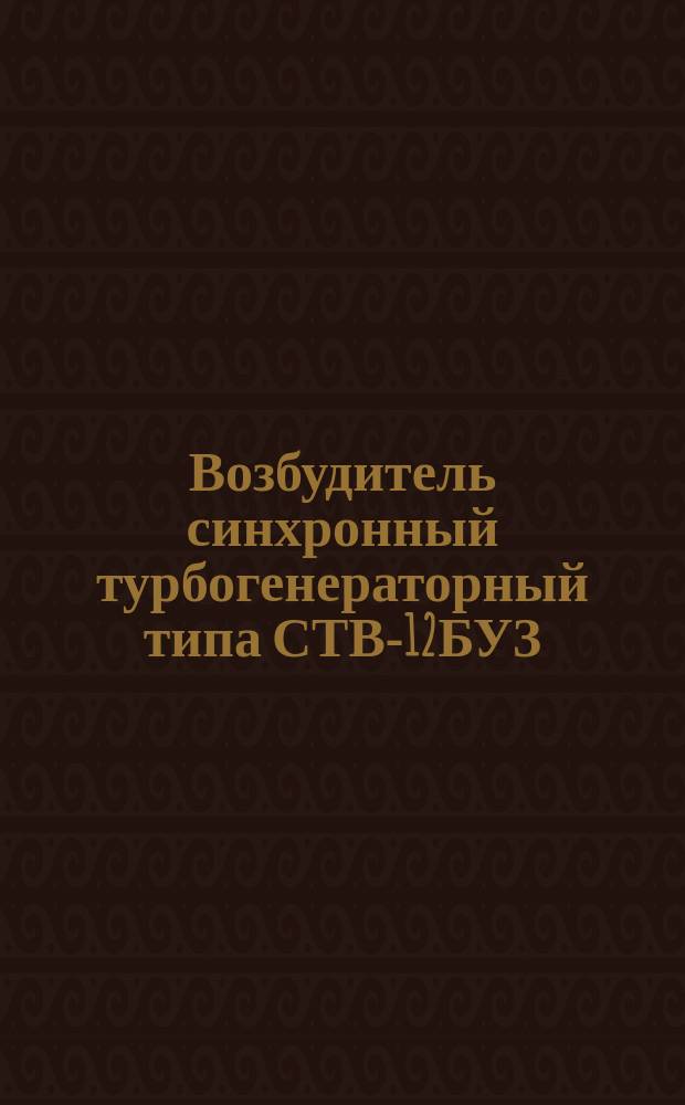 Возбудитель синхронный турбогенераторный типа СТВ-12БУЗ