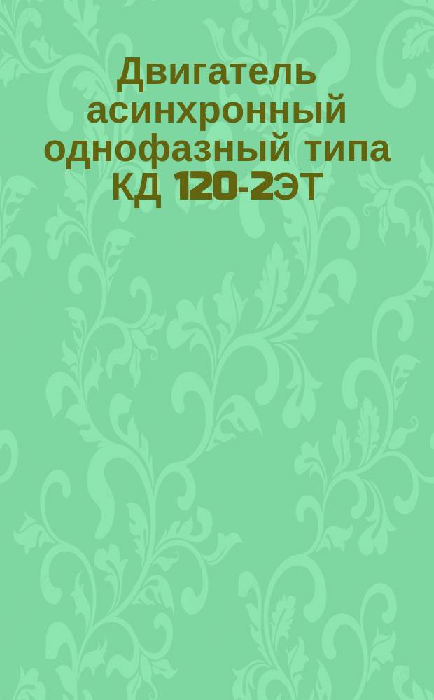 Двигатель асинхронный однофазный типа КД 120-2ЭТ