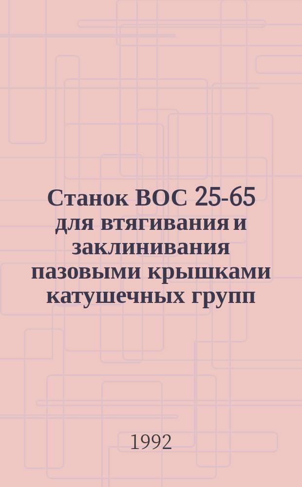 Станок ВОС 25-65 для втягивания и заклинивания пазовыми крышками катушечных групп