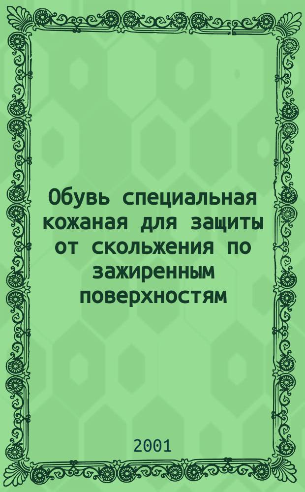 Обувь специальная кожаная для защиты от скольжения по зажиренным поверхностям : Техн. условия
