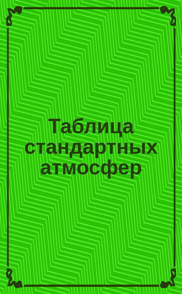 Таблица стандартных атмосфер