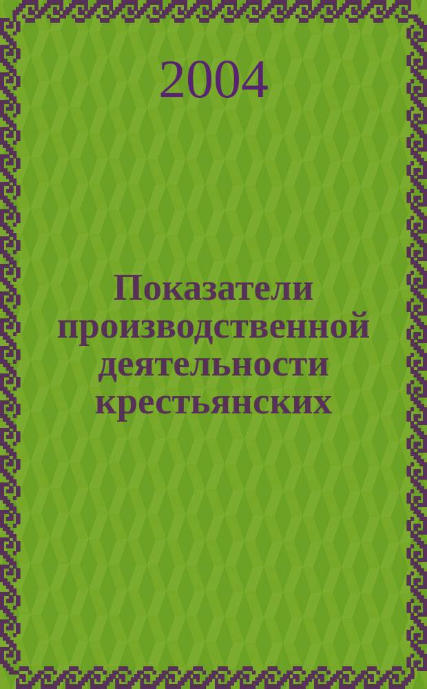 Показатели производственной деятельности крестьянских (фермерских) хозяйств и малых предприятий : (материалы к Всерос. совещ. о развитии малого предпринимательства в сел. хоз-ве)