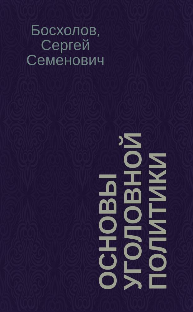 Основы уголовной политики : конституц., криминол., уголов.-правовой и информ. аспекты