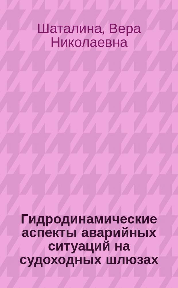 Гидродинамические аспекты аварийных ситуаций на судоходных шлюзах : автореф. дис. на соиск. учен. степ. к.т.н. : спец. 05.23.16