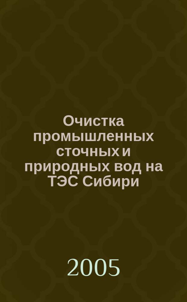 Очистка промышленных сточных и природных вод на ТЭС Сибири : монография