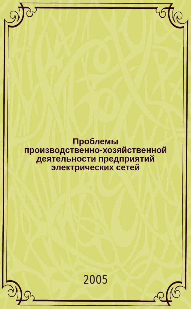 Проблемы производственно-хозяйственной деятельности предприятий электрических сетей