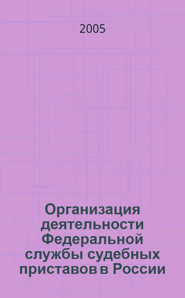 Организация деятельности Федеральной службы судебных приставов в России